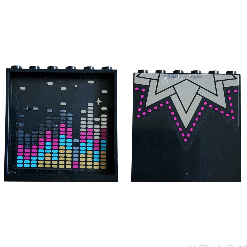 LEGO Music Graph Black Brick 1x6x5 59349pb103 41117‎ Pop Star TV Studio Parts
